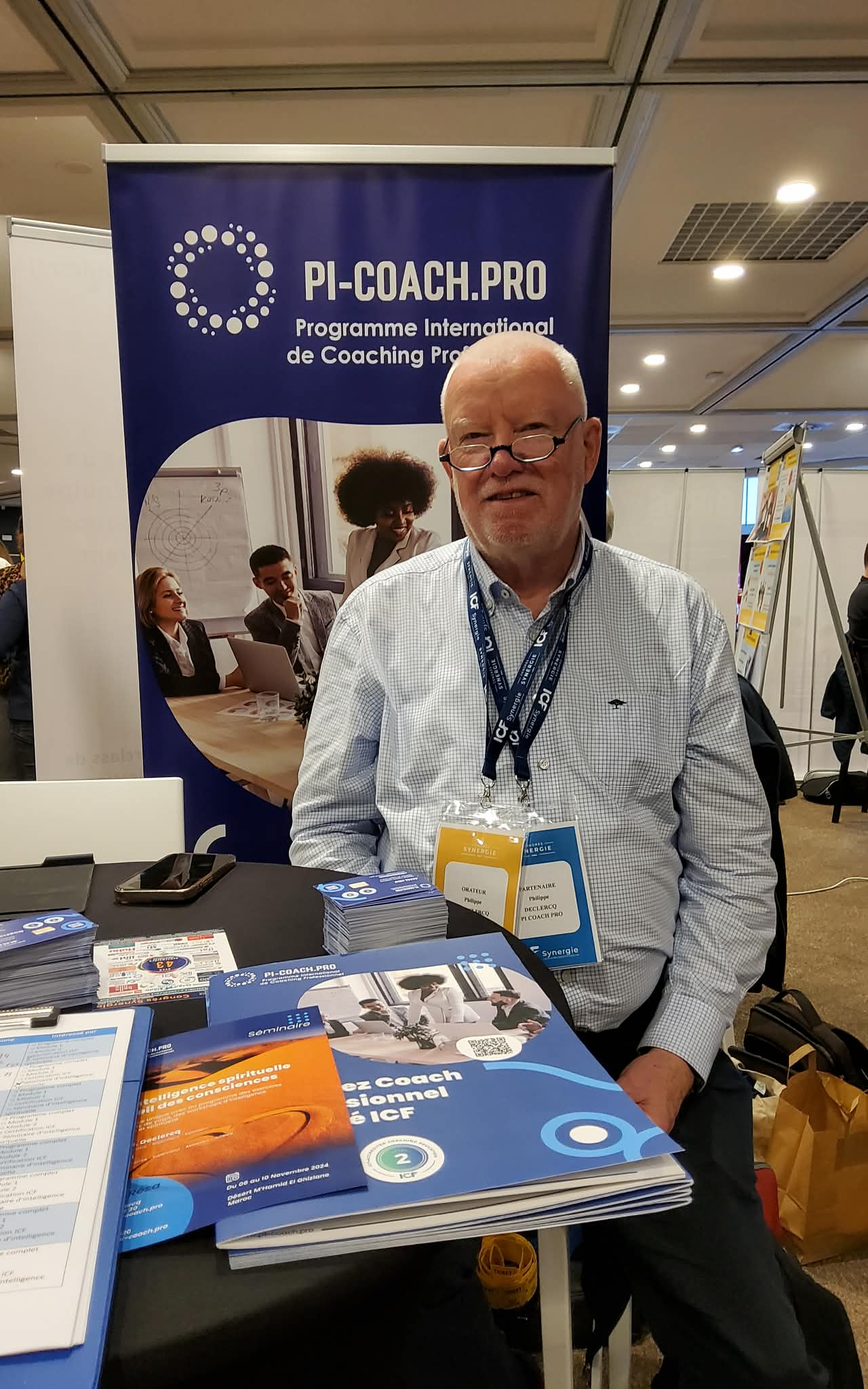 Philippe Declercq, coach ICF, lors d'un congrès de coaching professionnel